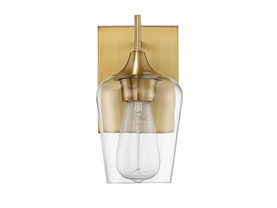Octave One Light Wall Sconce in Warm Brass - Image 2