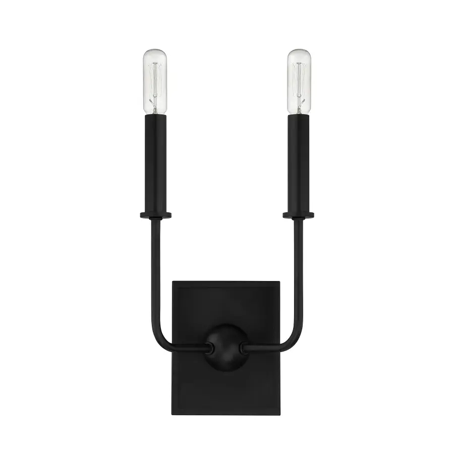 Avondale 2-Light Wall Sconce in Matte Black - Image 2