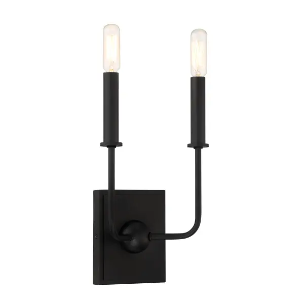 Avondale 2-Light Wall Sconce in Matte Black - Image 3