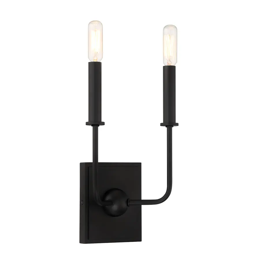 Avondale 2-Light Wall Sconce in Matte Black - Image 3