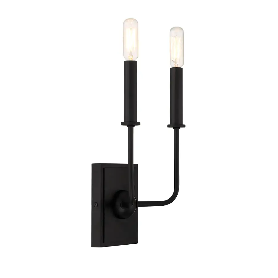 Avondale 2-Light Wall Sconce in Matte Black - Image 4