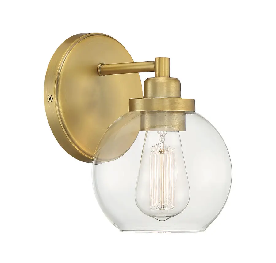 Carson One Light Bath Sconce in Warm Brass - Image 5