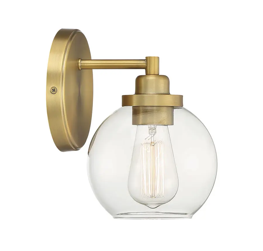 Carson One Light Bath Sconce in Warm Brass - Image 7