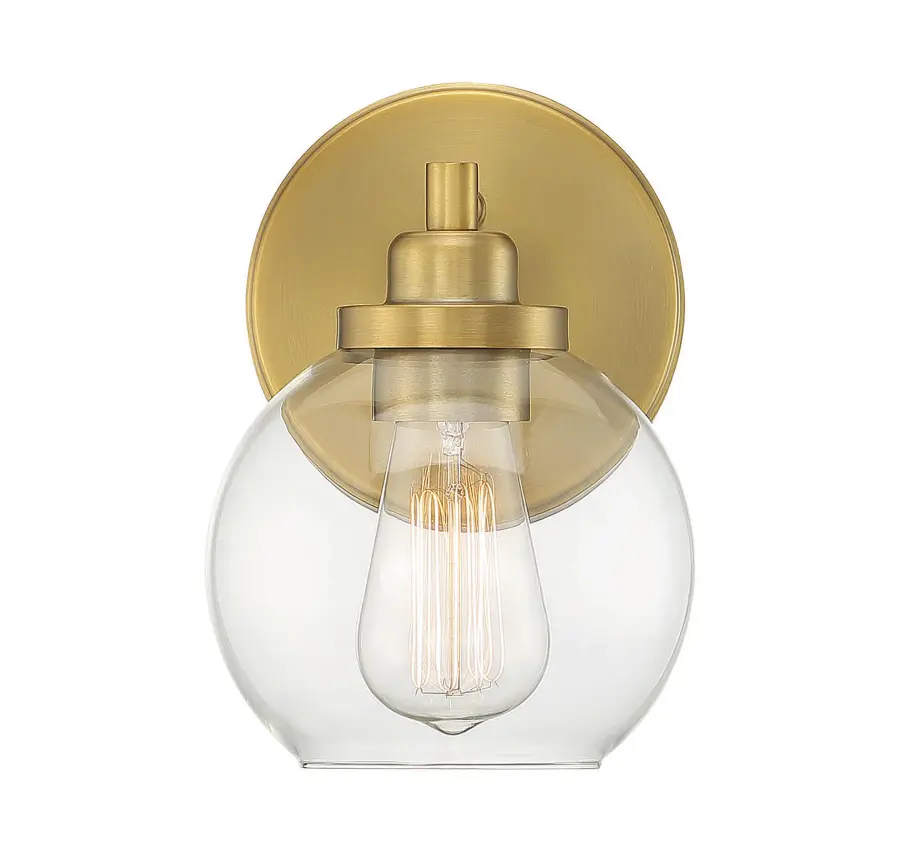 Carson One Light Bath Sconce in Warm Brass - Image 9