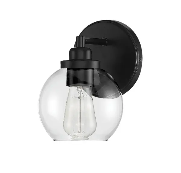 Carson 1-Light Bathroom Vanity Light in Matte Black - Image 3