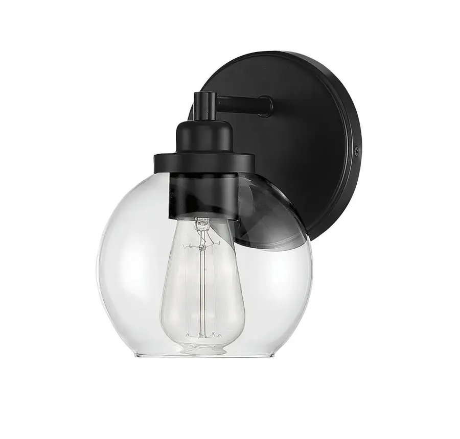 Carson 1-Light Bathroom Vanity Light in Matte Black - Image 3