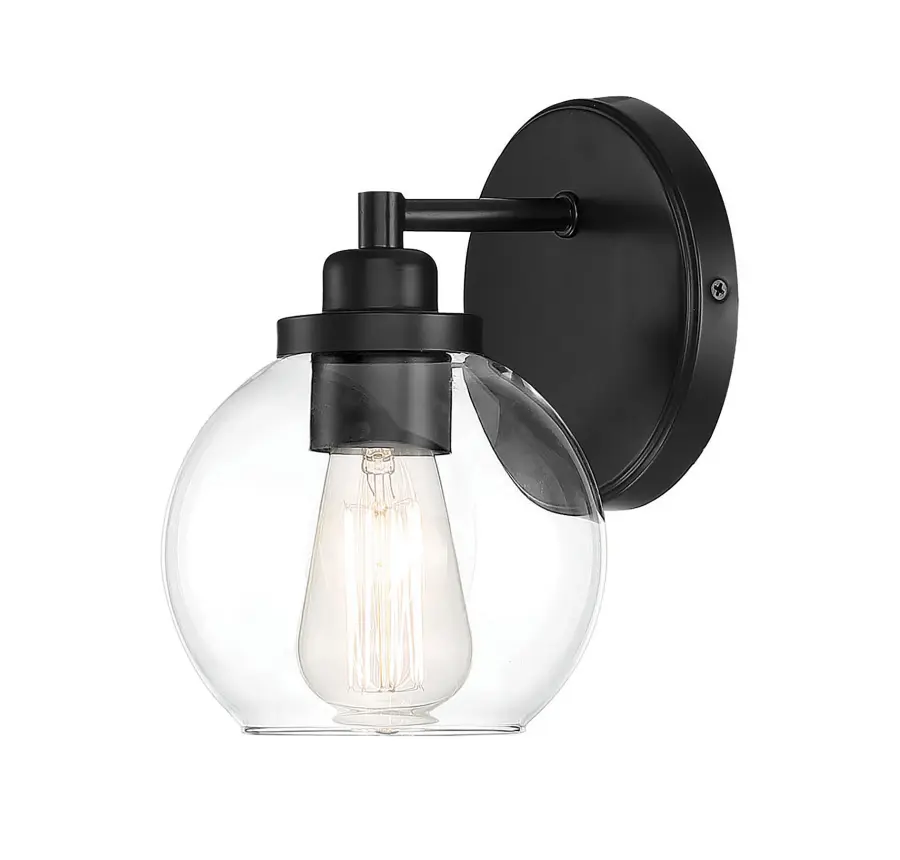 Carson 1-Light Bathroom Vanity Light in Matte Black - Image 5