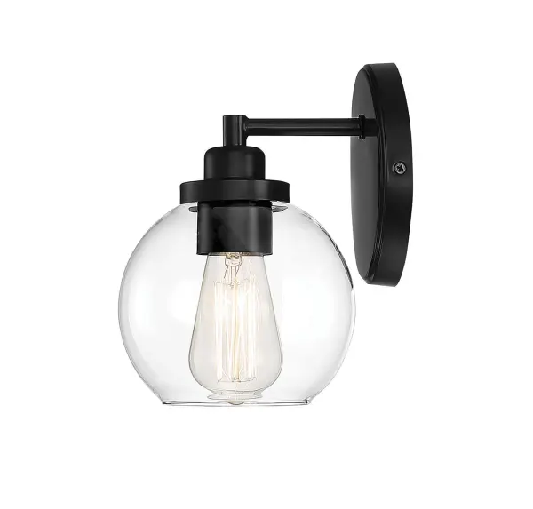 Carson 1-Light Bathroom Vanity Light in Matte Black - Image 7