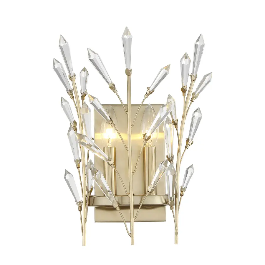 Orianna 2-Light Wall Sconce in Noble Brass - Image 1