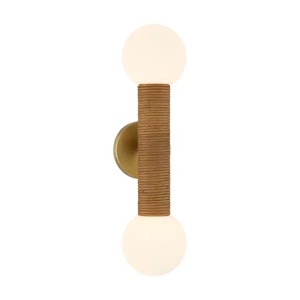 Jarrell 2-Light Wall Sconce in Warm Brass - Image 1