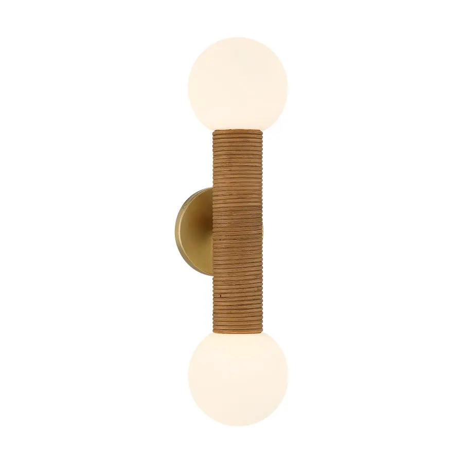 Jarrell 2-Light Wall Sconce in Warm Brass - Image 1