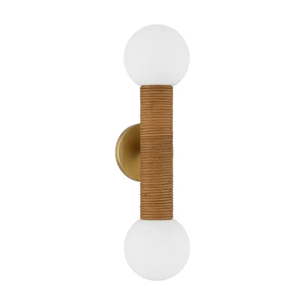Jarrell 2-Light Wall Sconce in Warm Brass - Image 2