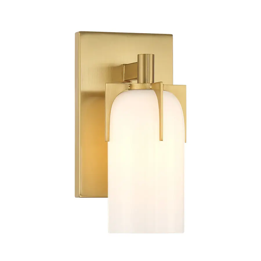 Caldwell 1-Light Bathroom Vanity Light in Warm Brass - Image 1