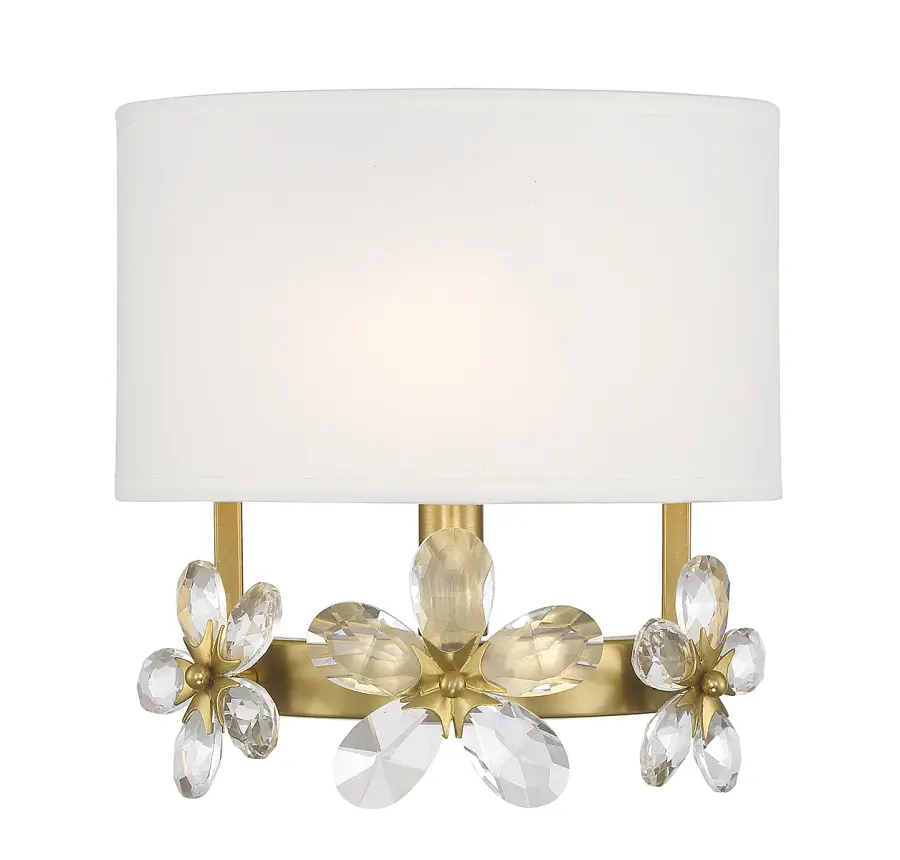 Dahlia 1-Light Wall Sconce in Warm Brass - Image 1
