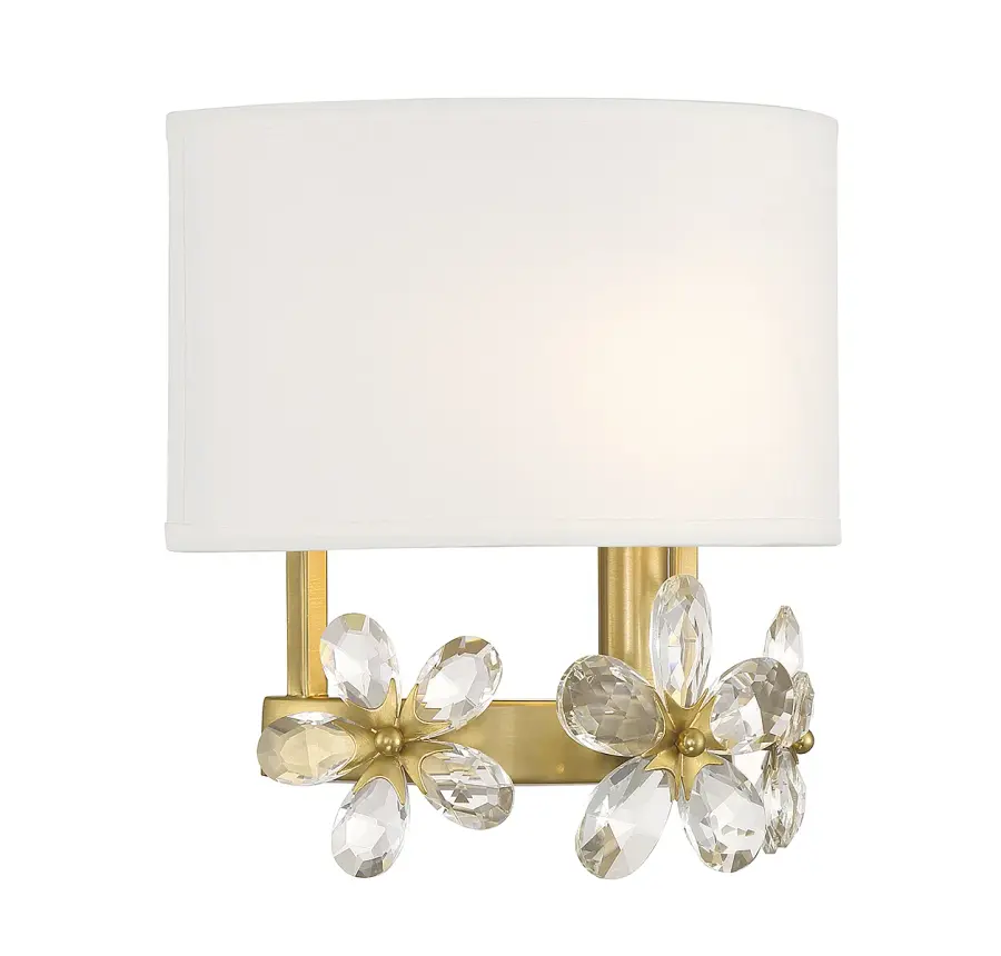 Dahlia 1-Light Wall Sconce in Warm Brass - Image 3