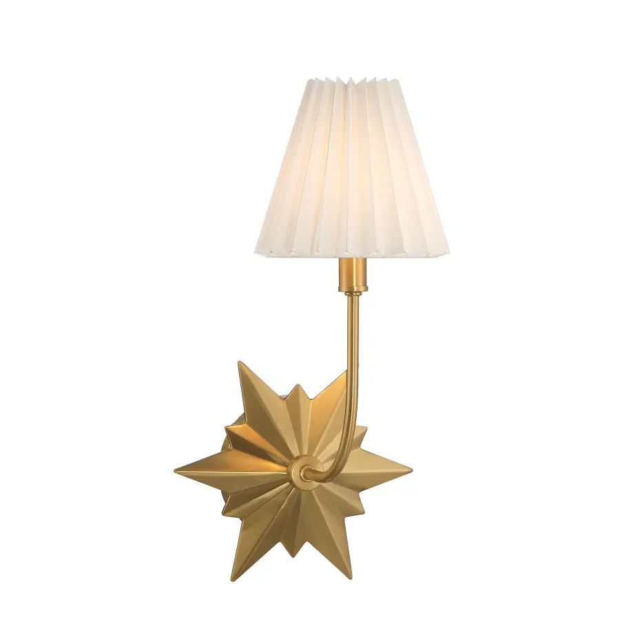 Crestwood 1-Light Wall Sconce in Warm Brass - Image 1