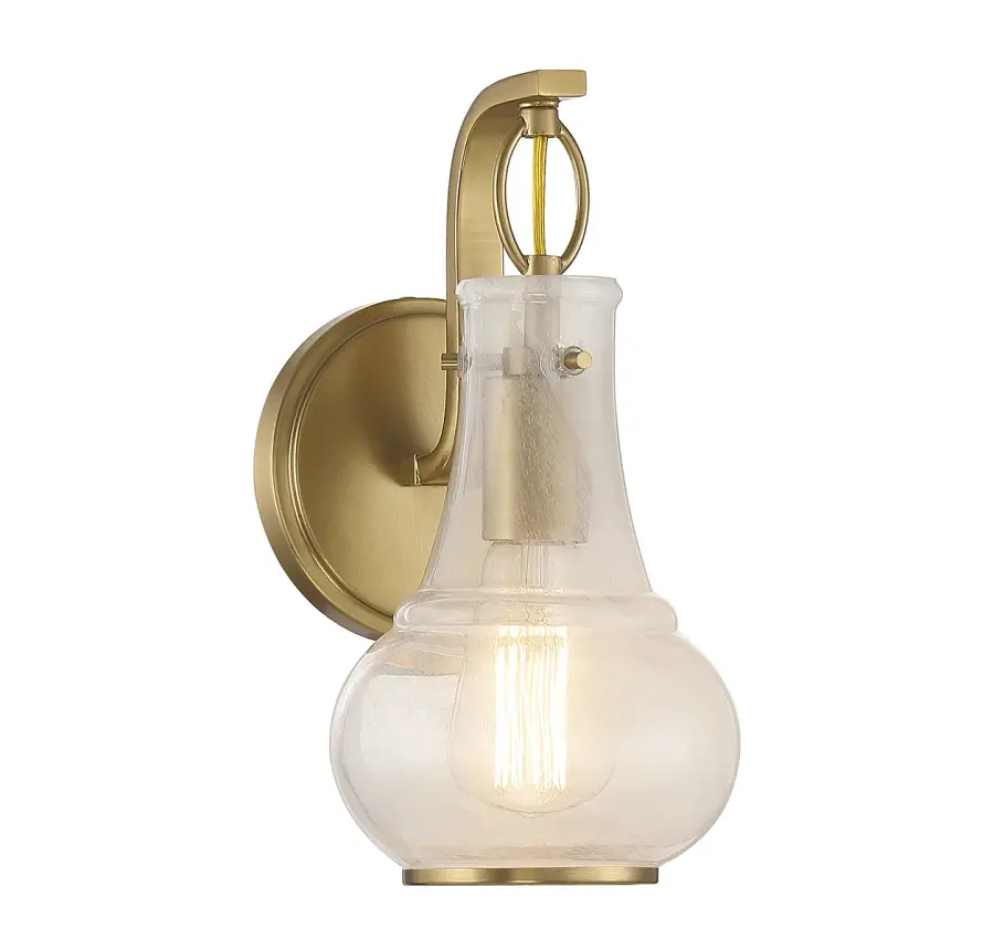 Adams 1-Light Wall Sconce in Warm Brass - Image 1