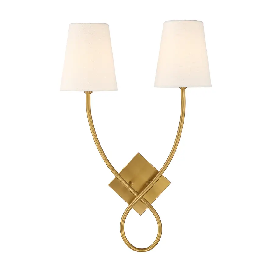 Barclay Two Light Wall Sconce in Warm Brass - Image 1