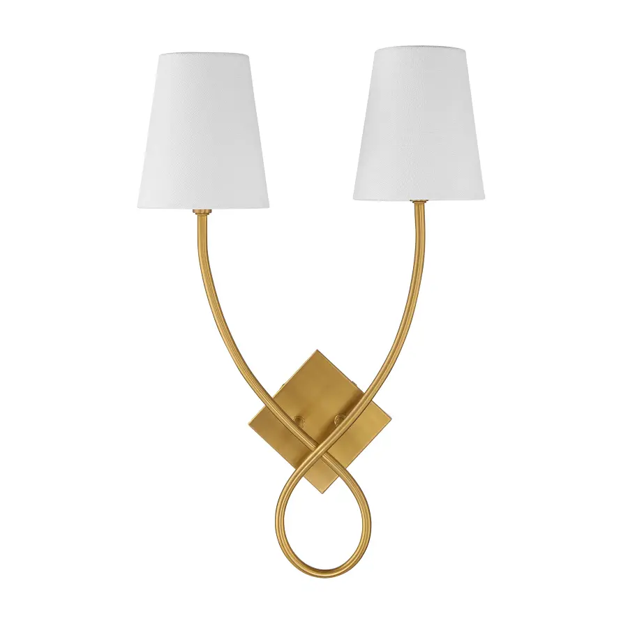 Barclay Two Light Wall Sconce in Warm Brass - Image 2
