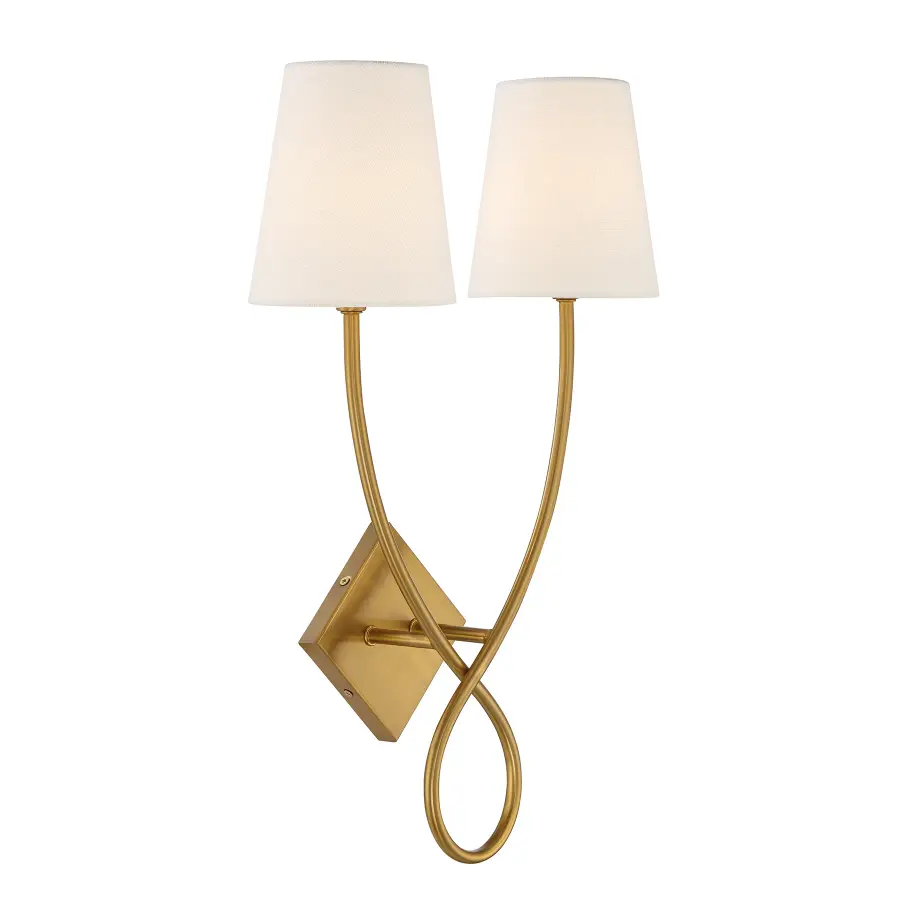 Barclay Two Light Wall Sconce in Warm Brass - Image 4