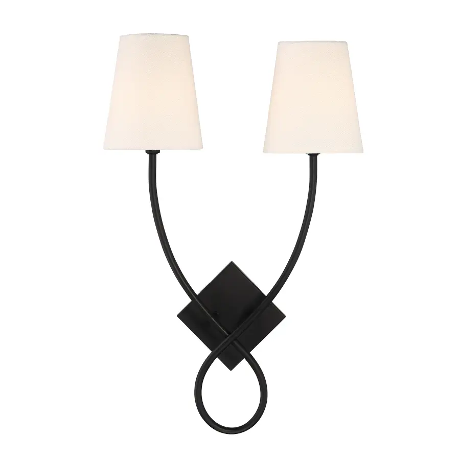 Barclay 2-Light Wall Sconce in Matte Black - Image 1