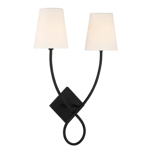 Barclay 2-Light Wall Sconce in Matte Black - Image 3