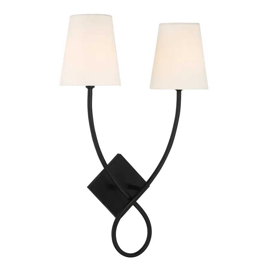 Barclay 2-Light Wall Sconce in Matte Black - Image 3