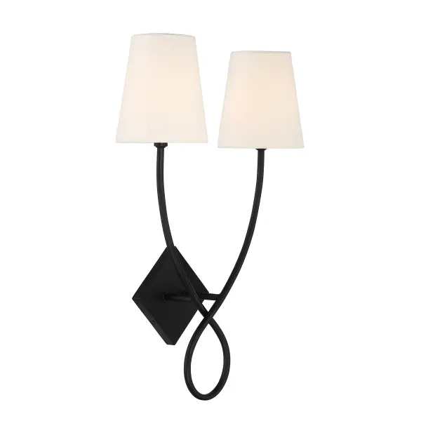 Barclay 2-Light Wall Sconce in Matte Black - Image 4