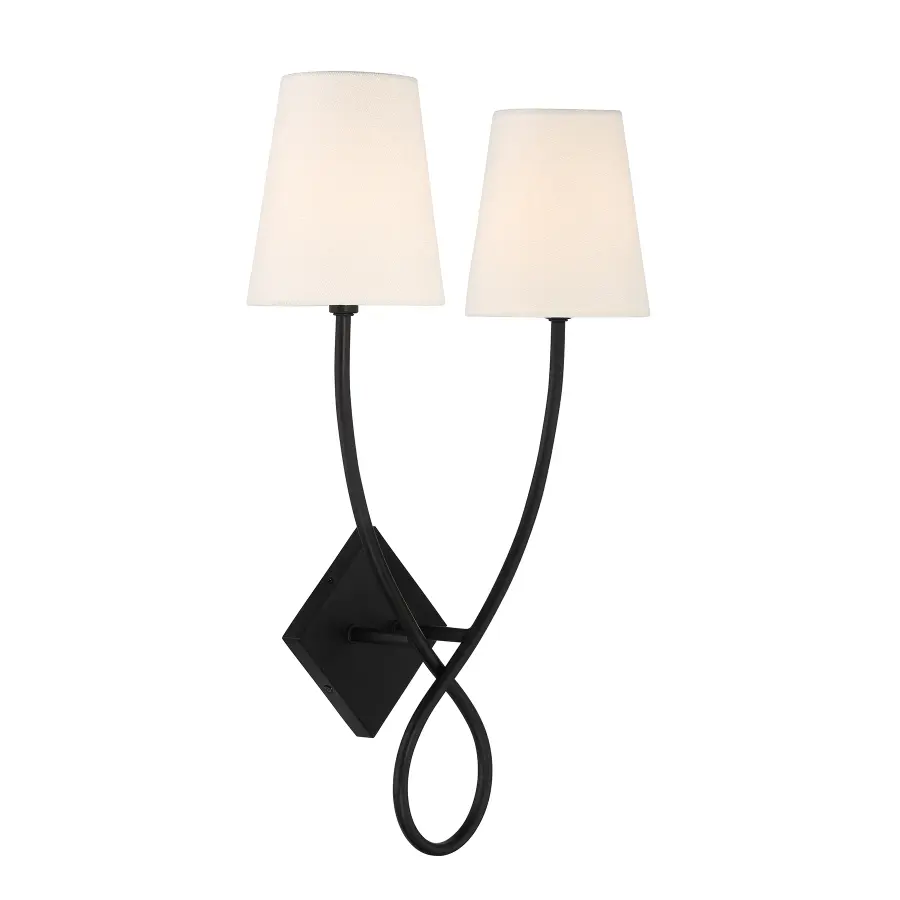 Barclay 2-Light Wall Sconce in Matte Black - Image 4