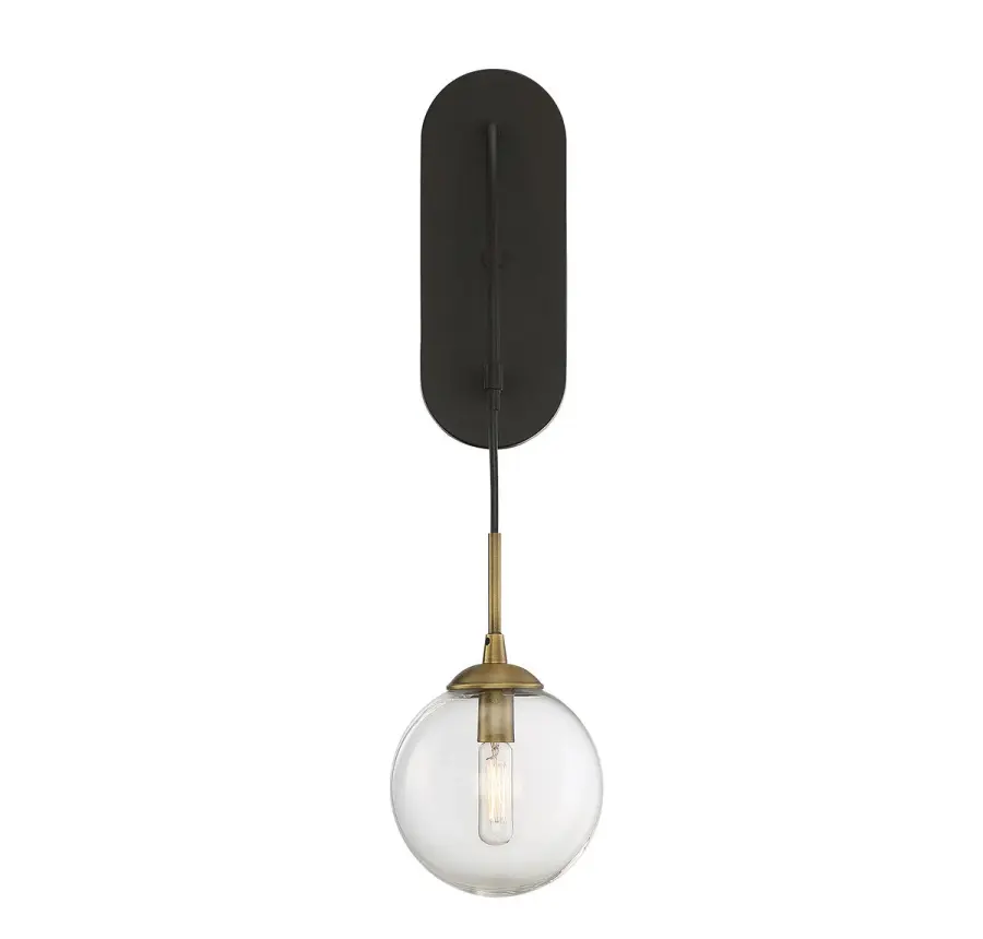 Fulton 1-Light Wall Sconce in English Bronze and Warm Brass - Image 1
