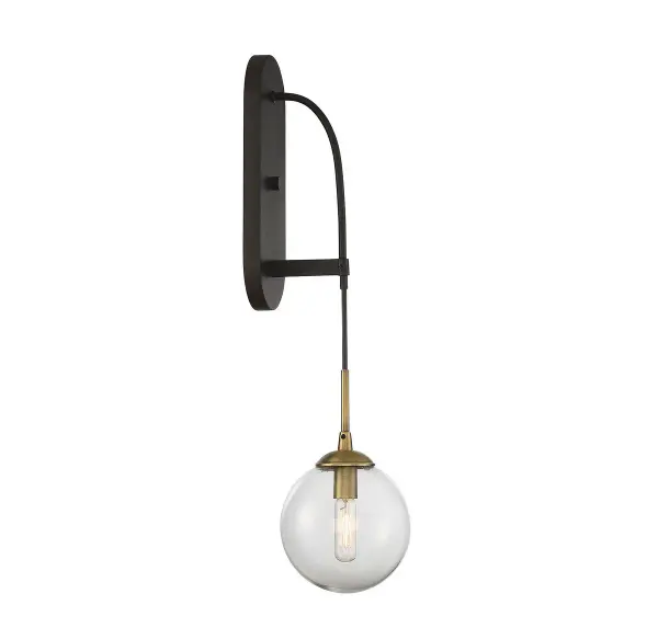 Fulton 1-Light Wall Sconce in English Bronze and Warm Brass - Image 3