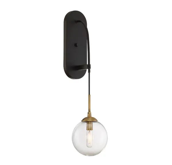 Fulton 1-Light Wall Sconce in English Bronze and Warm Brass - Image 4
