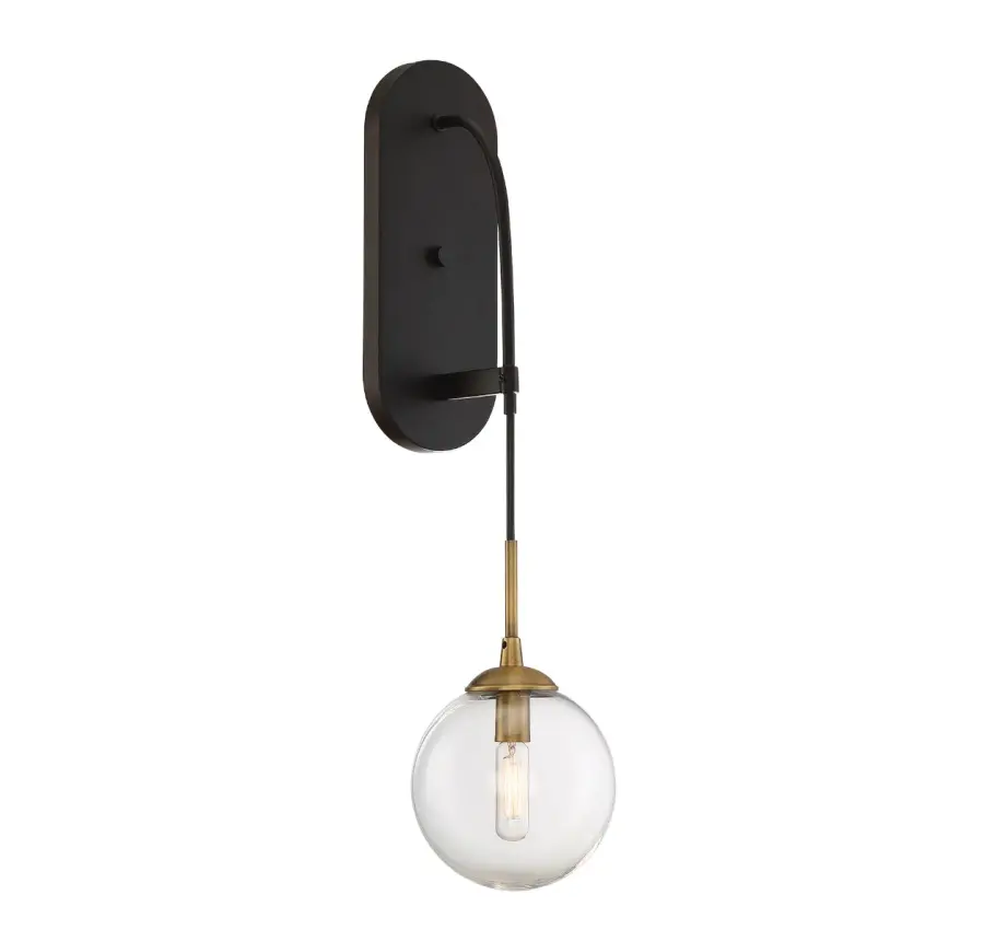 Fulton 1-Light Wall Sconce in English Bronze and Warm Brass - Image 4