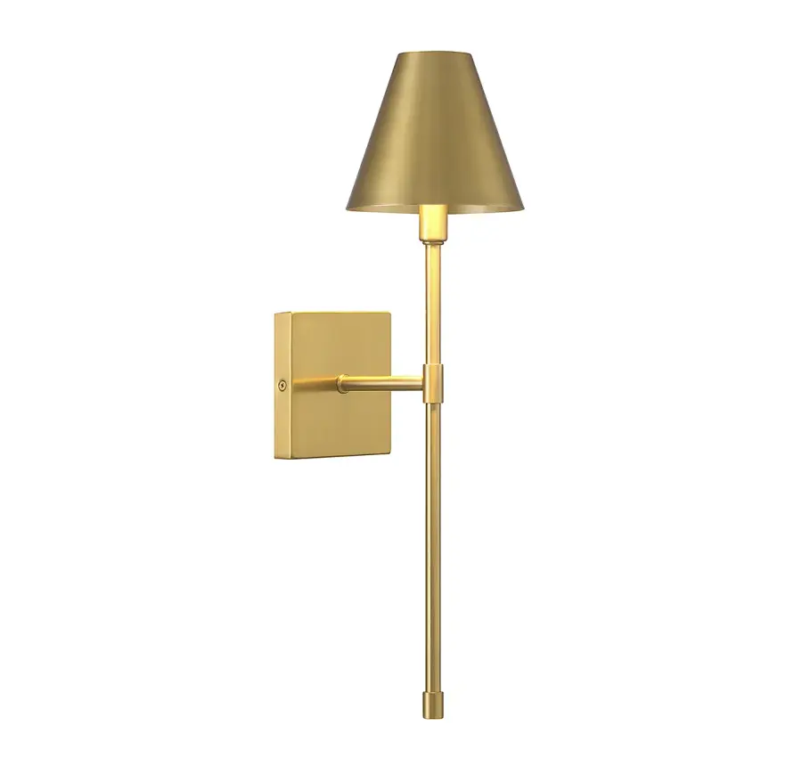 Jefferson One Light Wall Sconce in Warm Brass - Image 1