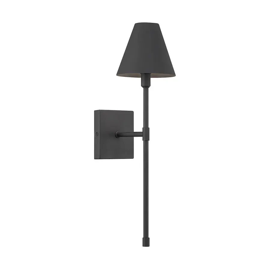 Jefferson 1-Light Wall Sconce in Matte Black - Image 1