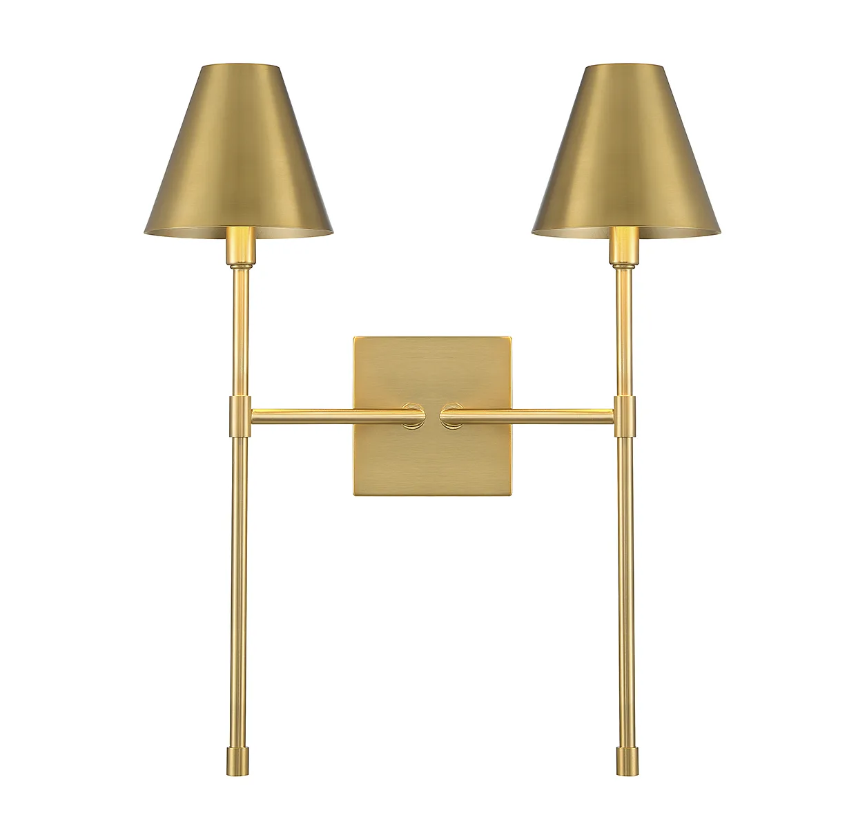 Jefferson Two Light Wall Sconce in Warm Brass