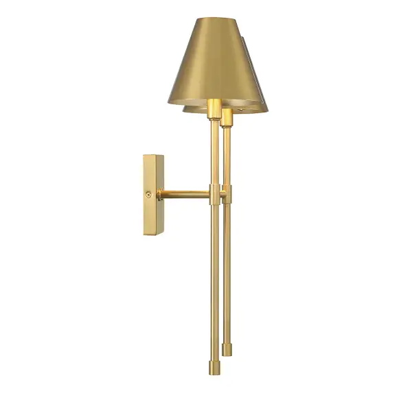 Jefferson Two Light Wall Sconce in Warm Brass - Image 5