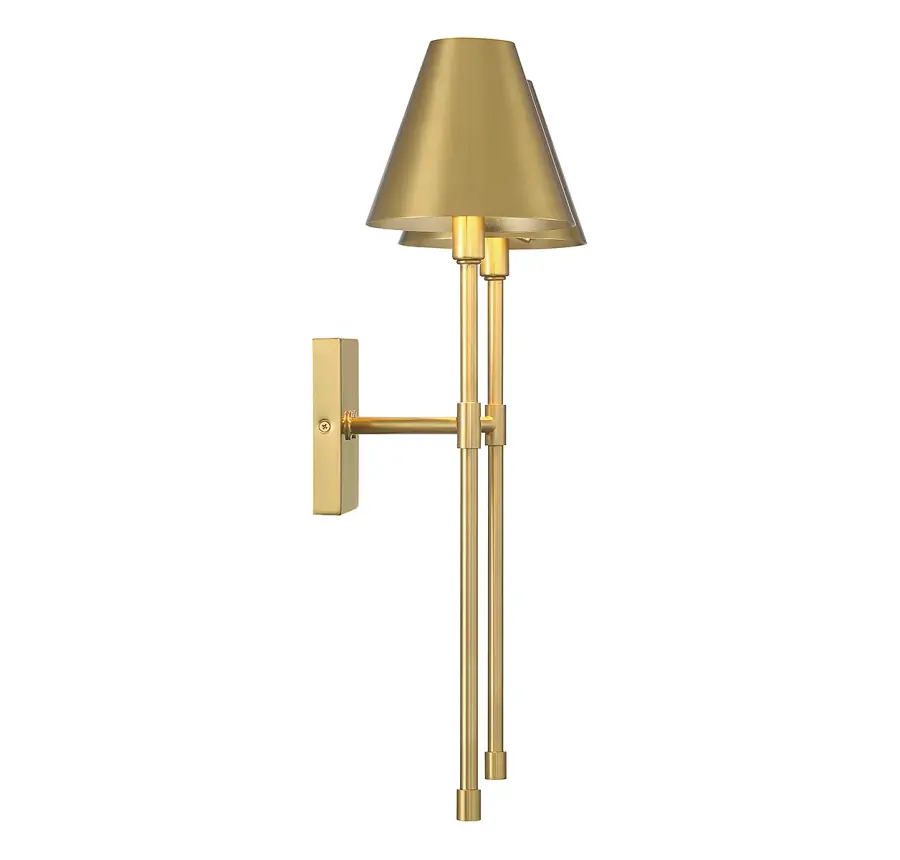 Jefferson Two Light Wall Sconce in Warm Brass - Image 5