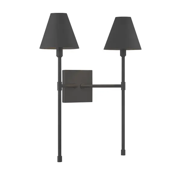 Jefferson 2-Light Wall Sconce in Matte Black - Image 3