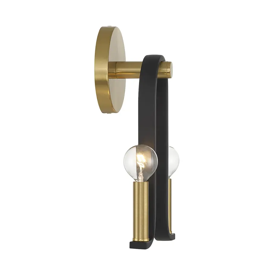 Archway 2-Light Wall Sconce in Matte Black with Warm Brass Accents - Image 5