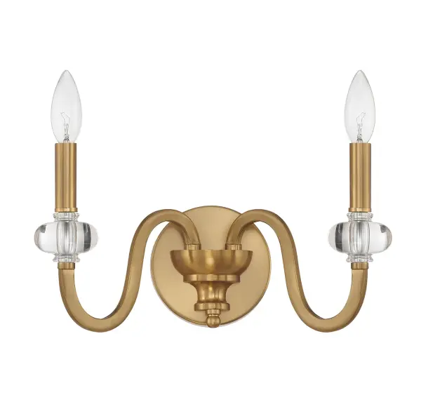 Bergdorf 2-Light Wall Sconce in Warm Brass - alternate view