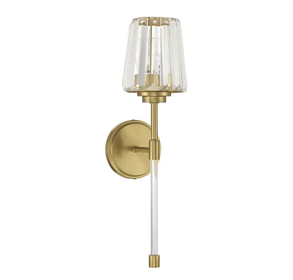 Garnet One Light Wall Sconce in Warm Brass - Image 2