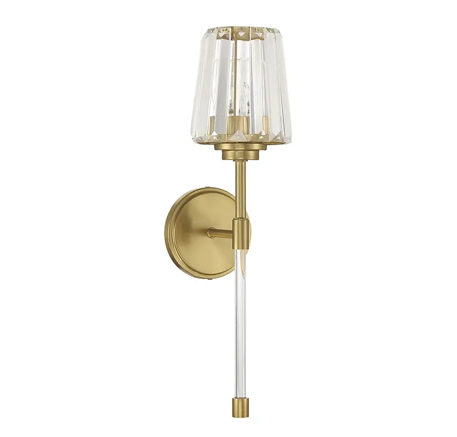 Garnet One Light Wall Sconce in Warm Brass - Image 2
