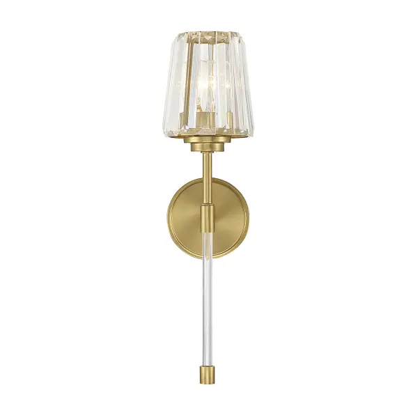 Garnet One Light Wall Sconce in Warm Brass - Image 3