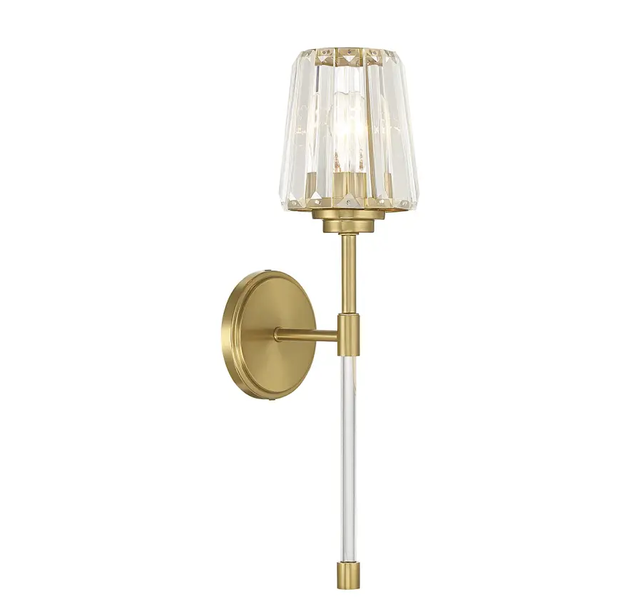 Garnet One Light Wall Sconce in Warm Brass - Image 4