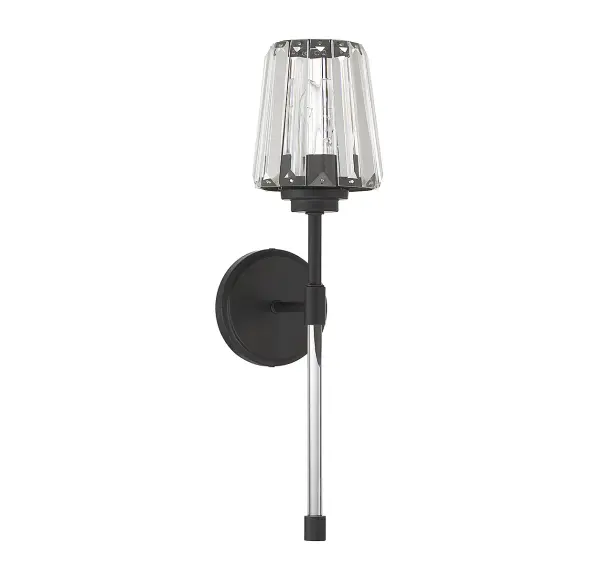 Garnet 1-Light Wall Sconce in Matte Black - alternate view
