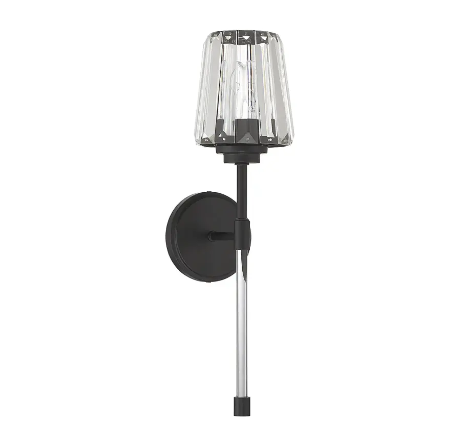 Garnet 1-Light Wall Sconce in Matte Black - Image 2
