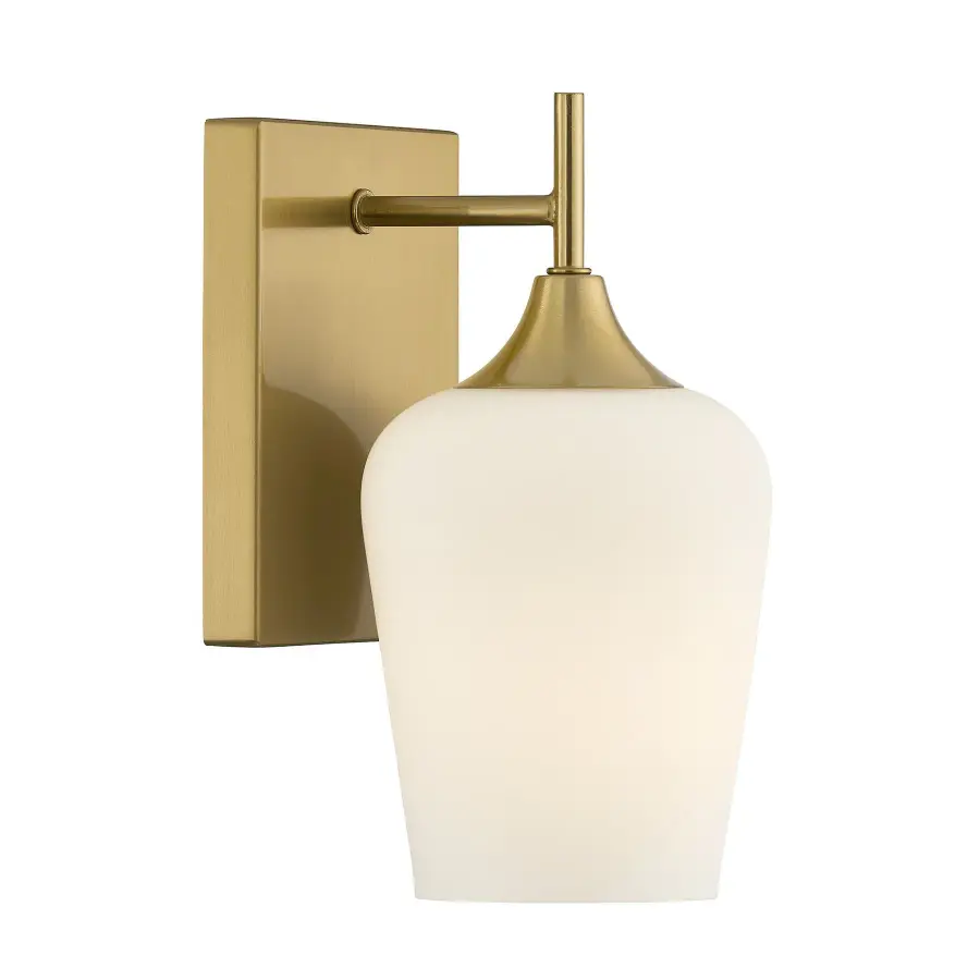 Octave 1-Light Wall Sconce in Warm Brass - Image 1