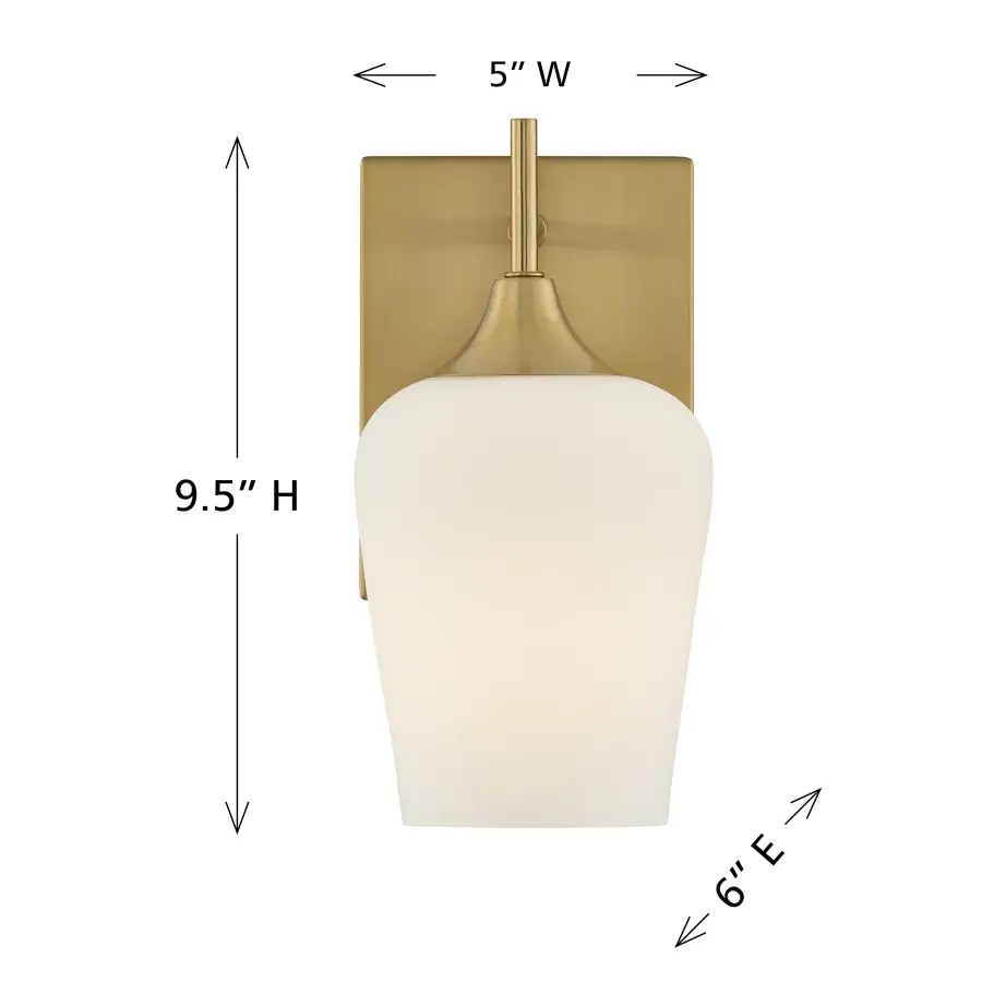 Octave 1-Light Wall Sconce in Warm Brass - Image 6