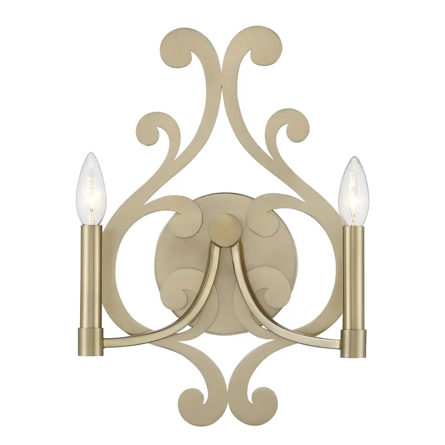 Lombard 2-Light Wall Sconce in Noble Brass - Image 1